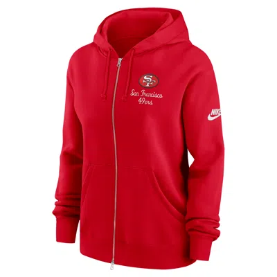 Nike San Francisco 49ers Phoenix Rewind  Women's Nfl Full-zip Hoodie In Red