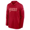 Nike Scarlet San Francisco 49ers Sideline Pure Fury Performance Long Sleeve Hoodie T-shirt In Red