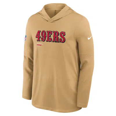 Nike Gold San Francisco 49ers Sideline Pure Fury Performance Long Sleeve Hoodie T-shirt