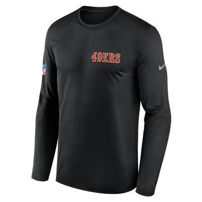 Nike San Francisco 49ers Rivalries Collection Sideline Legend Small Logo  Men's Dri-fit Nfl Long-sleeve T In Black