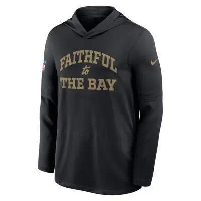 Nike San Francisco 49ers Rivalries Collection Sideline  Men's Dri-fit Nfl Long-sleeve Hooded Top In Black