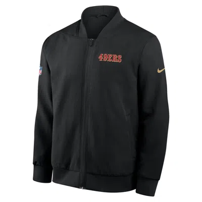 Nike San Francisco 49ers Rivalries Collection Sideline  Men's Nfl Full-zip Bomber Jacket In White