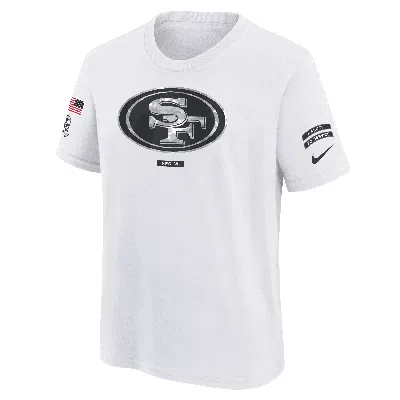 Nike San Francisco 49ers Salute To Service Primary Edge Legend Big Kids'  Dri-fit Nfl T-shirt In White
