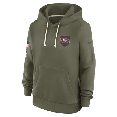 Nike San Francisco 49ers Salute To Service Sideline  Women's Dri-fit Nfl Pullover Hoodie In Brown