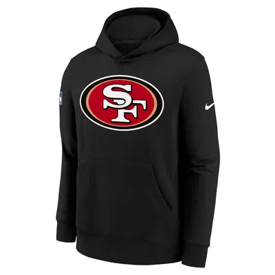 Nike San Francisco 49ers Sideline Club Big Kids'  Nfl Pullover Hoodie In Black