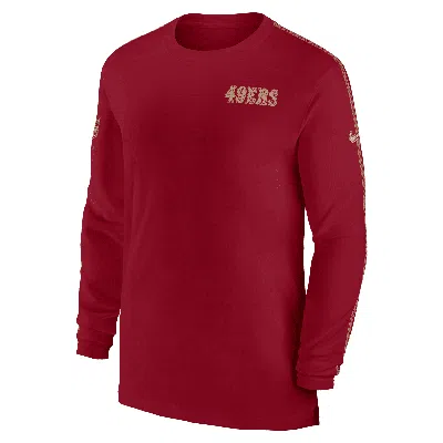 Nike San Francisco 49ers Sideline Coach  Men's Dri-fit Nfl Long-sleeve Top In Red