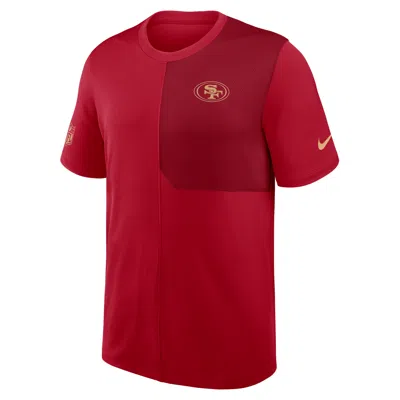 Nike San Francisco 49ers Sideline Coach  Men's Dri-fit Nfl Top In Red