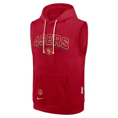 Nike San Francisco 49ers Sideline  Men's Dri-fit Nfl Sleeveless Pullover Hoodie