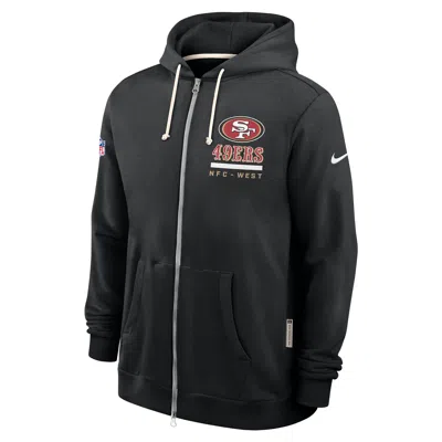 Nike San Francisco 49ers Utility Player Sideline  Men's Dri-fit Nfl Full-zip Hoodie In Black