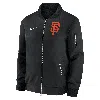 Nike San Francisco Giants Authentic Collection Dugout  Men's Mlb Full-zip Bomber Jacket In Black