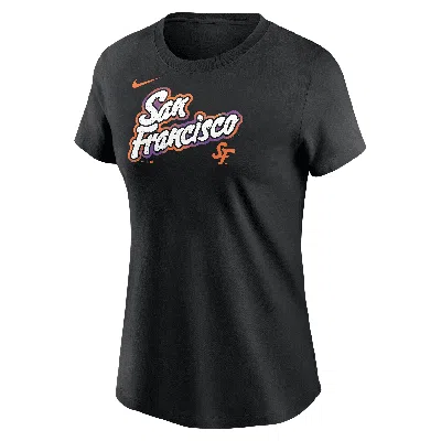 Nike San Francisco Giants City Connect Wordmark  Women's Mlb T-shirt In Black