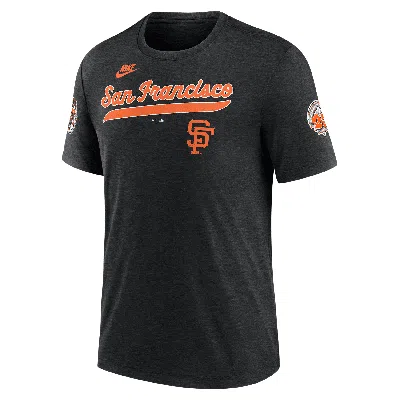 Nike Heather Black San Francisco Giants Cooperstown Collection Eras Tri-blend T-shirt