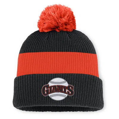 Nike San Francisco Giants Cooperstown Peak  Men's Mlb Cuffed Pom Beanie In Burgundy