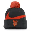Nike San Francisco Giants Peak  Men's Mlb Cuffed Pom Beanie In Black
