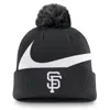 Nike San Francisco Giants Peak  Men's Mlb Cuffed Pom Beanie In Black
