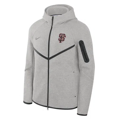 Nike San Francisco Giants Tech Fleece Windrunner  Men's Mlb Full-zip Hooded Jacket In Gray