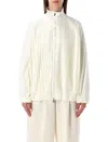 Nike Pleated Bomber Jacket In White