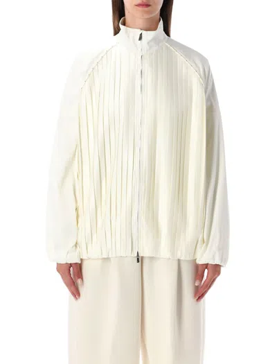 Nike Satin Pleated Oversized Tracksuit Jacket  Sportswear Collection In White