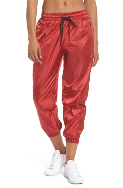 Nike Satin Track Pants In Gym Red/black