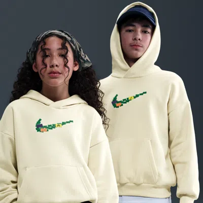 Nike Sb Big Kids' Fleece Skate Hoodie In White