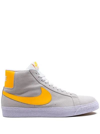 Nike Sb Blazer Mid "laser Orange" Sneakers In White