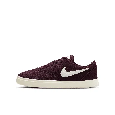 Nike Sb Check Canvas Big Kids' Skate Shoes In Red