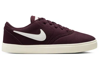 Pre-owned Nike Sb Check Canvas Sneakers In Burgundy Crush/sail