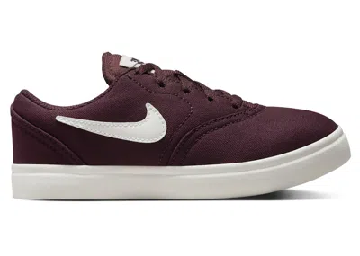 Pre-owned Nike Sb Check Canvas Sneakers In Burgundy Crush/sail