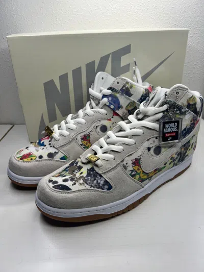 Pre-owned Nike Sb Dunk High X Supreme Rammellzee In Beige