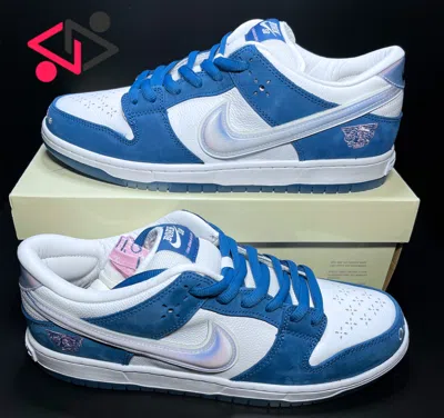 Pre-owned Nike Sb Dunk Low - Born X Raised - Men's Size 12 - Fn7819-400 In Blue