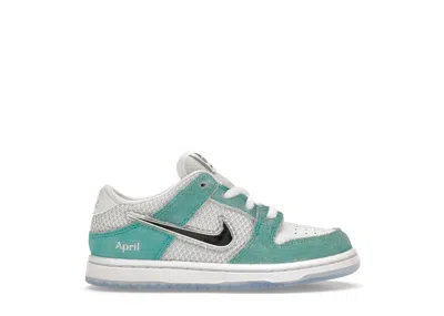 Pre-owned Nike Sb Dunk Low April Skateboards Sneakers In Turbo Green/metallic Silver In Multi