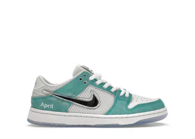 Pre-owned Nike Sb Dunk Low April Skateboards Sneakers In Turbo Green/metallic Silver