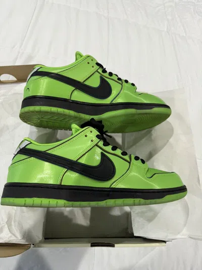 Pre-owned Nike Sb Dunk Low Powerpuff Girls Buttercup Shoes In Green