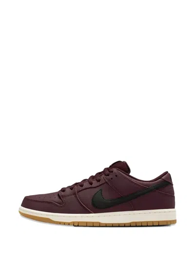 Nike Sb Dunk Low Pro Leather Sneakers In Burgundy