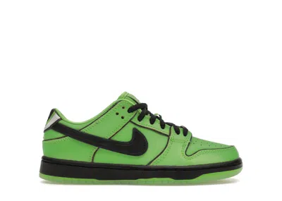 Pre-owned Nike Sb Dunk Low The Powerpuff Girls Buttercup Sneakers In Mean Green/black/lotus Pink
