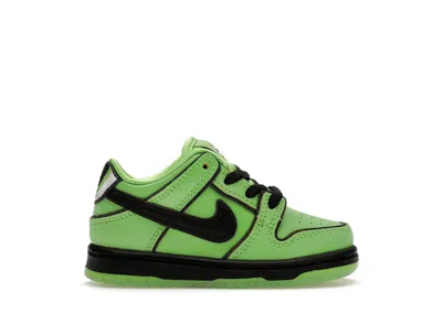 Pre-owned Nike Sb Dunk Low The Powerpuff Girls Buttercup Sneakers In Mean Green/black/lotus Pink In Multi