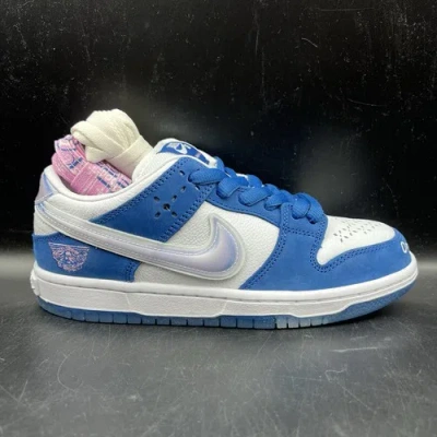 Pre-owned Nike Sb Dunk Low X Born X Raised One Block At A Time - Size 4 In Blue