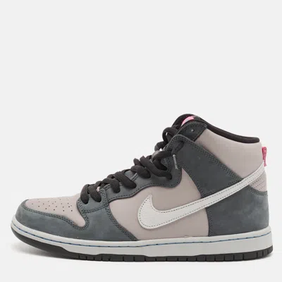 Pre-owned Nike Sb Dunk Pro Medium Grey Pink Size 45 Grey Nubuck And Leather High Top Sneakers In Gray