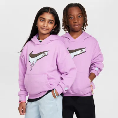 Nike Sb Easyon Big Kids' Oversized Pullover Skate Hoodie In Purple