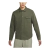 Nike Sb Flannel Solid Color Casual Sports Skateboard Shirt Green Army Green