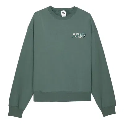 Nike Sb Fleece Skate Crew Sweatshirt 'skate Like A Girl' In Green