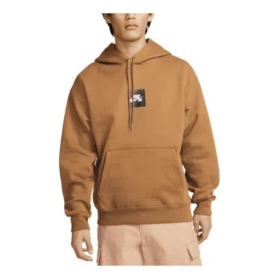 Nike Sb Fleece Skateboard Hooded Top 'tan' In Brown