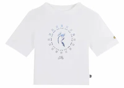 Pre-owned Nike Sb Girls' Rayssa Leal Boxy Tee Shirt In White