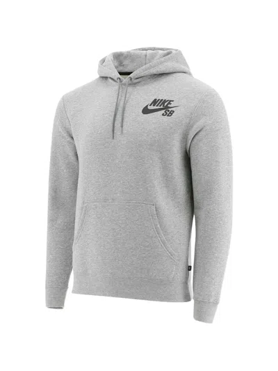 Nike Sb Logo-detail Hoodie In Gray