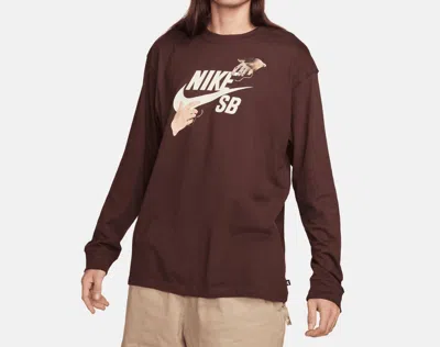 Nike Sb Long-sleeve Skate T-shirt In City Of Love Earth In Brown