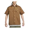 Nike Sb Short Sleeve Woven Skate Button Up Shirt 'tan' In Brown