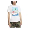 Nike Sb Skateboard Cartoon Landscape Pattern Skateboard Round Neck Short Sleeve White In White