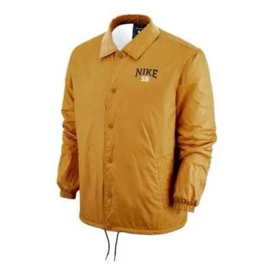 Nike Sb Skateboard Casual Sports Skateboard Lapel Jacket Yellow In Gold