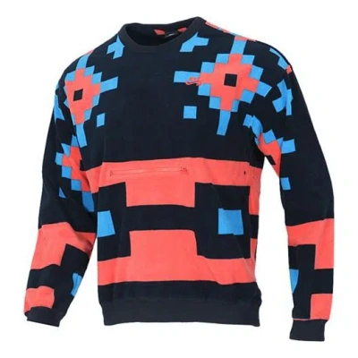 Nike Sb Skateboard Icon Pattern Printed Sweater For Men Black/red In Blue