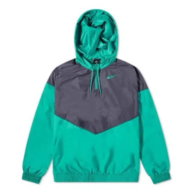 Nike Sb Skateboard Shield Half Zip Hooded Jacket For Men Blue/green